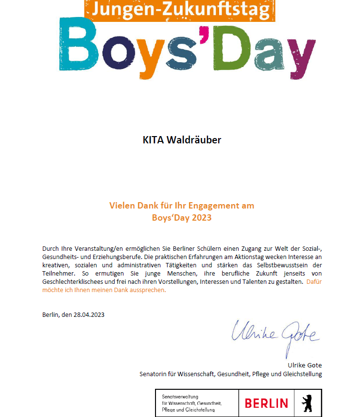 Boys' Day in der KITA am 27. April-1